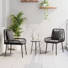  Kert étkező szett 3 pcs Fekete, Antracit 35 x 35 x 45 cm
