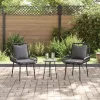  Kert étkező szett 3 pcs Fekete, Antracit 35 x 35 x 45 cm