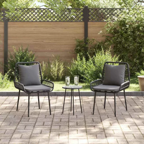  Kert étkező szett 3 pcs Fekete, Antracit 35 x 35 x 45 cm