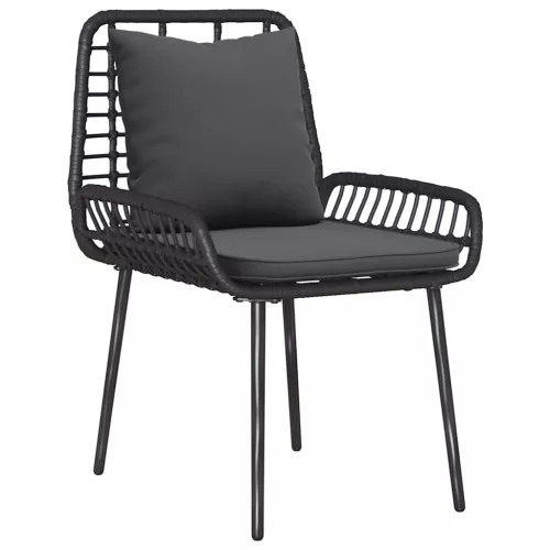  Kert étkező szett 3 pcs Fekete, Antracit 35 x 35 x 45 cm