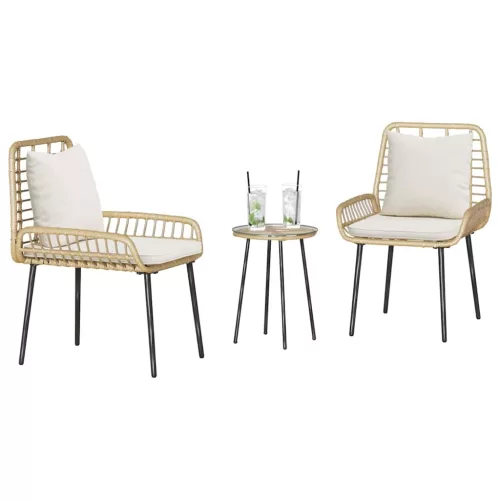  Kert étkező szett 3 pcs Barna, Fekete, Krém 35 x 35 x 45 cm