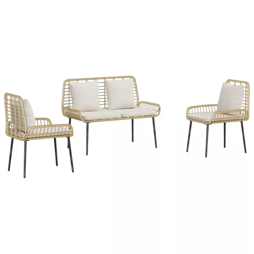  Kert étkező szett 3 pcs Fekete, Antracit 109 x 63 x 83 cm