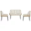  Kert étkező szett 3 pcs Fekete, Antracit 109 x 63 x 83 cm
