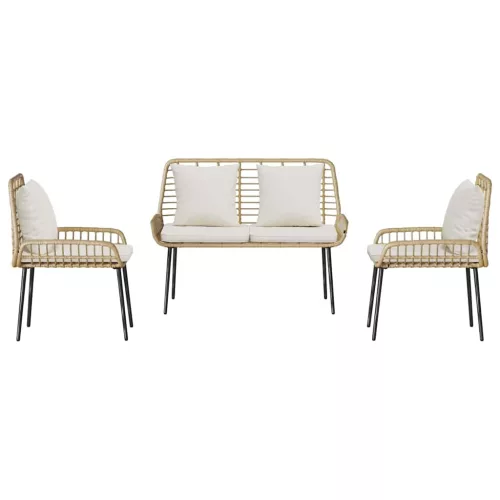  Kert étkező szett 3 pcs Fekete, Antracit 109 x 63 x 83 cm