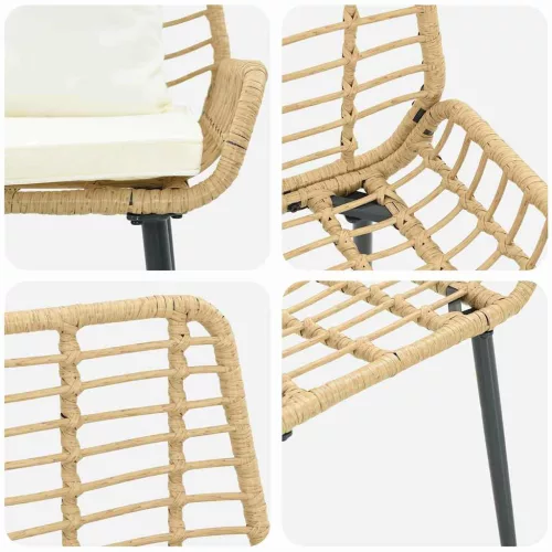 Kert étkező szett 3 pcs Fekete, Antracit 109 x 63 x 83 cm