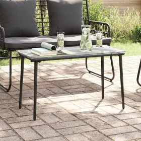  Kerti Asztal Fekete 80 x 40 x 45 cm Poli rattan