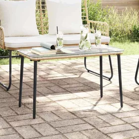 Kerti Asztal Természetes 80 x 40 x 45 cm Poli rattan