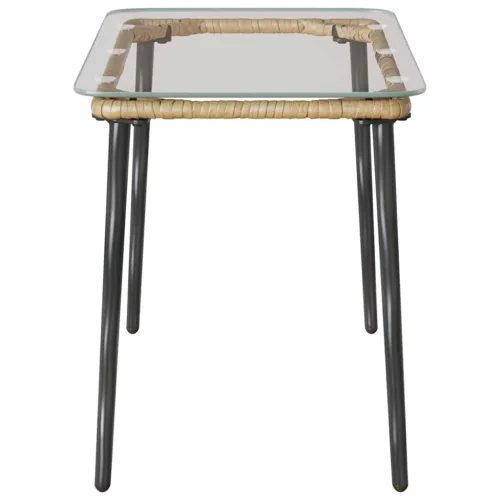  Kerti Asztal Természetes 80 x 40 x 45 cm Poli rattan
