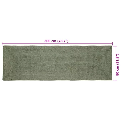  Területszőnyegek Négyszögletes Olajzöld 80 x 200 cm