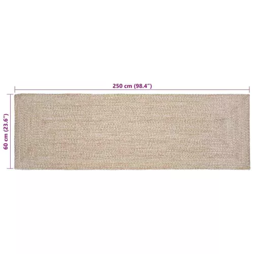  Szőnyeg Természetes és fehér 60 x 250 cm Juta