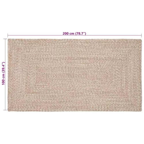  Szőnyeg Természetes és fehér 100 x 200 cm Juta