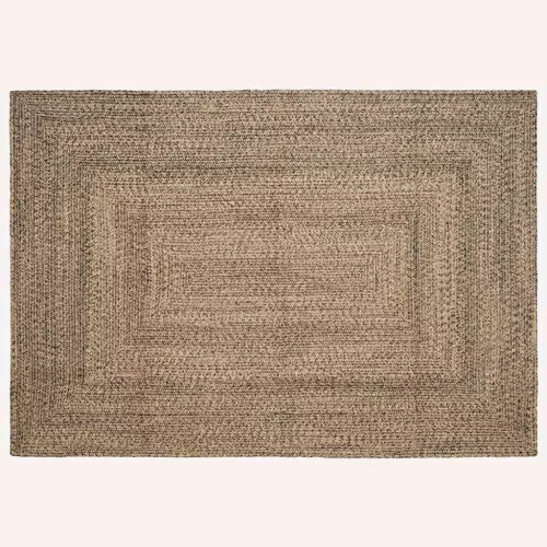 Szőnyeg Kosárfonás Természetes és fekete 200 x 290 cm Juta