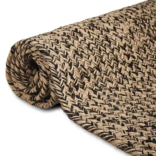  Szőnyeg Kosárfonás Természetes és fekete 200 x 290 cm Juta