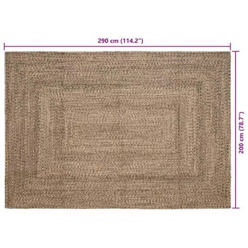  Szőnyeg Kosárfonás Természetes és fekete 200 x 290 cm Juta