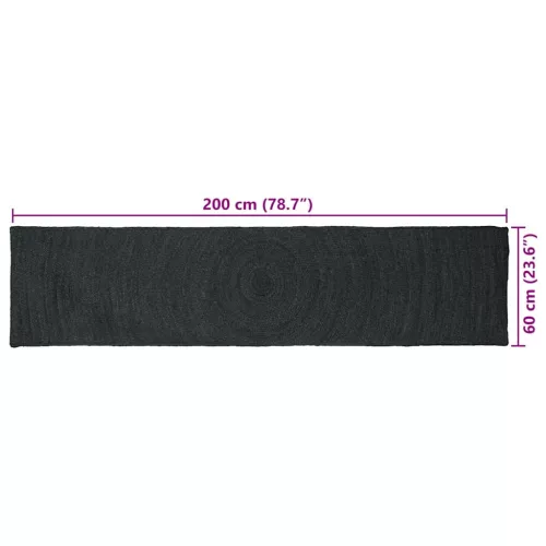  Szőnyeg Sötétszürke 60 x 200 cm Juta