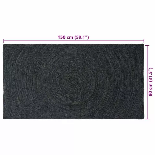  Szőnyeg Sötétszürke 80 x 150 cm Juta