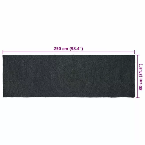  Szőnyeg Sötétszürke 80 x 250 cm Juta