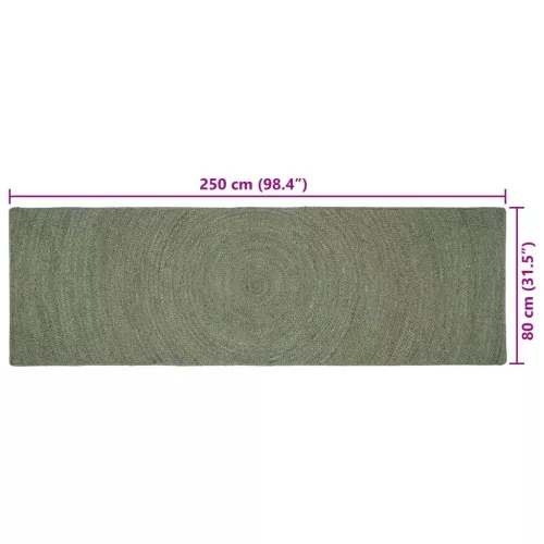  Területszőnyegek Olajzöld 80 x 250 cm Juta