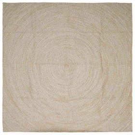  Szőnyeg Természetes és Fehér 200 x 200 cm Juta