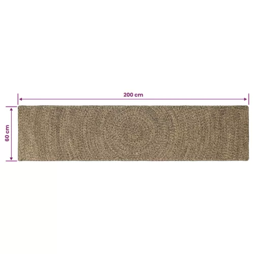  Területszőnyegek Természetes és Fekete 60 x 200 cm Juta