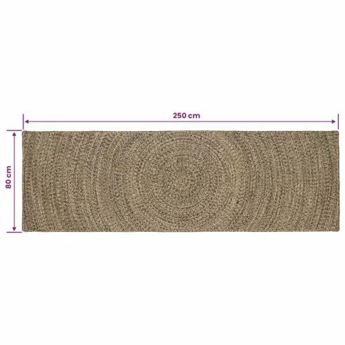  Területszőnyegek Természetes és Fekete 80 x 250 cm Juta