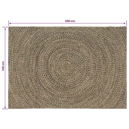  Területszőnyegek Természetes és Fekete 140 x 200 cm Juta