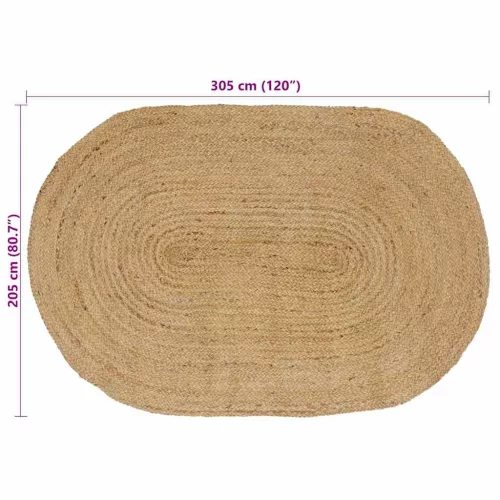  Szőnyeg Természetes és fekete 300 x 300 cm Juta