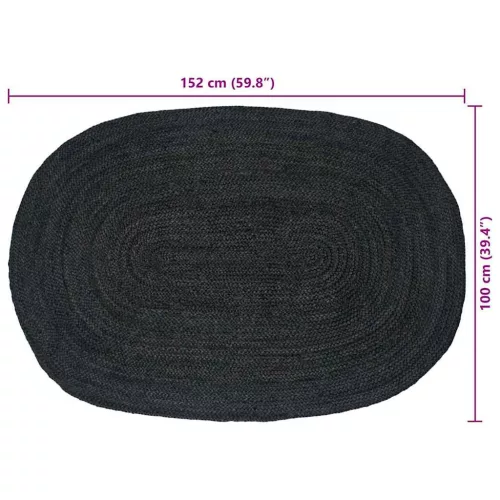  Szőnyeg Természetes és fekete 300 x 300 cm Juta