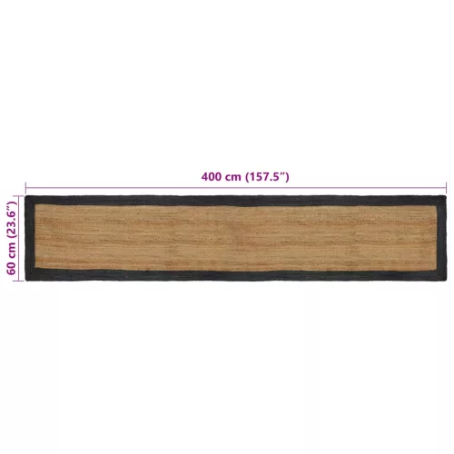  Területszőnyegek Természetes és Sötétszürke 60 x 400 cm Juta