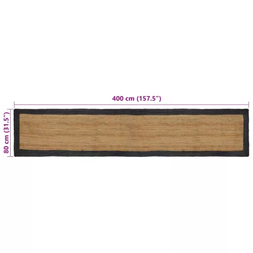  Területszőnyegek Természetes és Sötétszürke 80 x 400 cm Juta