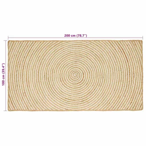  Szőnyeg Természetes és Fehér 100 x 200 cm Juta