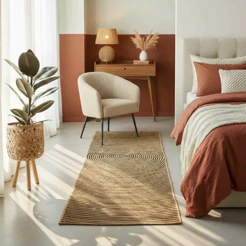  Szőnyeg Természetes és fekete 60 x 300 cm Juta