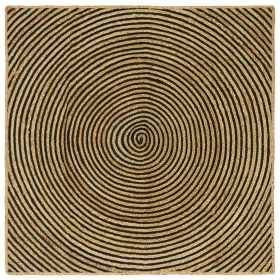  Szőnyeg Természetes és fekete 120 x 120 cm Juta