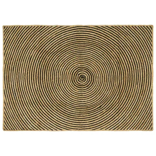 Szőnyeg Természetes és fekete 140 x 200 cm Juta