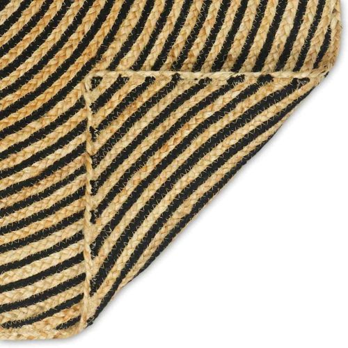  Szőnyeg Természetes és fekete 200 x 200 cm Juta