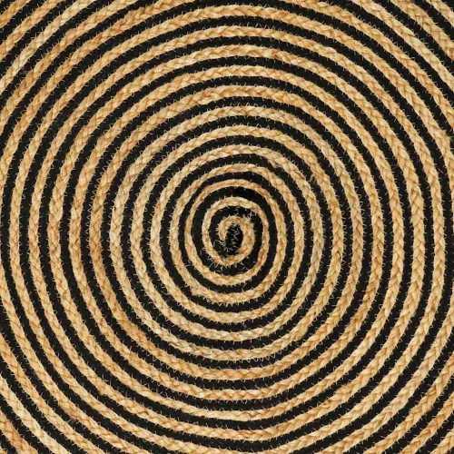  Szőnyeg Természetes és fekete 200 x 200 cm Juta
