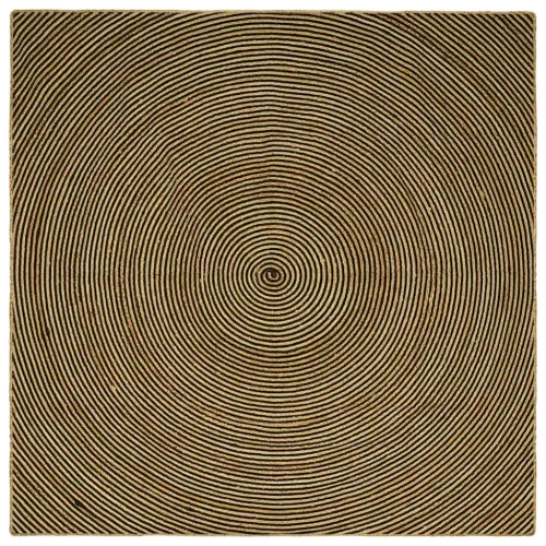  Szőnyeg Természetes és fekete 300 x 300 cm Juta