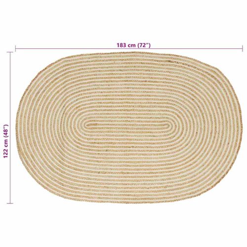  Szőnyeg Természetes és Fehér 122 x 183 cm Juta