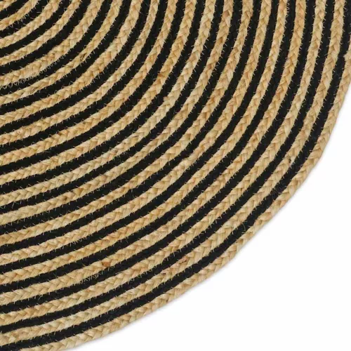  Szőnyeg Természetes és fekete 122 x 183 cm Juta