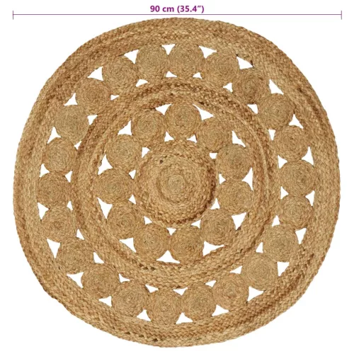  Szőnyeg Természetes Ø 90 cm Juta