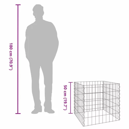  Négyzet alakú komposztáló 50 x 50 x 50 cm Vas