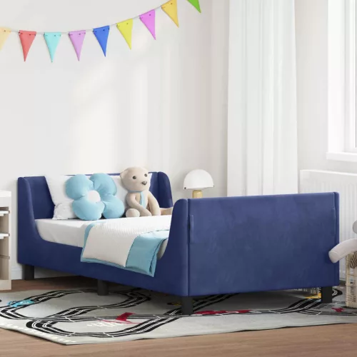  Gyerekágy kerettel Rendőrségi kék 90 x 200 cm Bársony