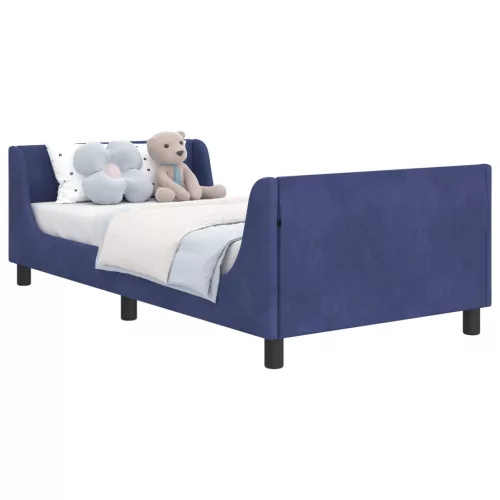  Gyerekágy kerettel Rendőrségi kék 90 x 200 cm Bársony