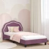  Gyerekágy kerettel fejtámlával Lila 80 x 200 cm Bársony