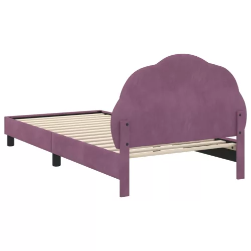  Gyerekágy kerettel fejtámlával Lila 80 x 200 cm Bársony