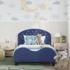  Gyerekágy kerettel Rendőrségi kék 90 x 190 cm Bársony
