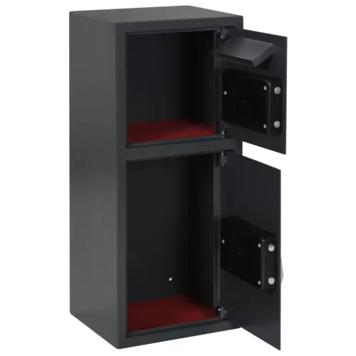  Elektronikus Digitális Széf Sötétszürke 35x31x80 cm Acél