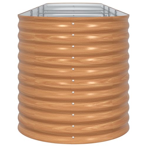  Kerti emelt ágyás Fa hatás Horganyzott acél 400 x 80 x 81 cm