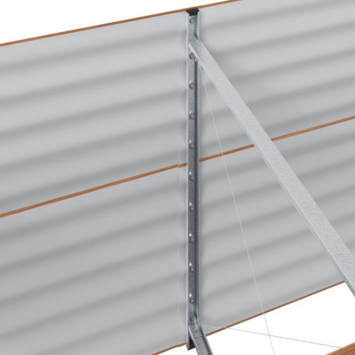  Kerti emelt ágyás Fa hatás Horganyzott acél 400 x 80 x 81 cm