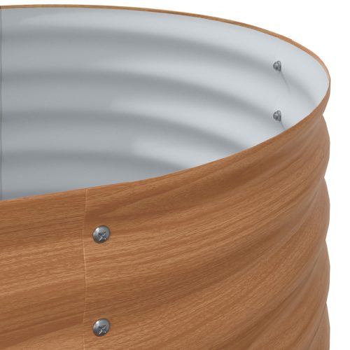  Kerti emelt ágyás Fa hatás Horganyzott acél 400 x 80 x 81 cm